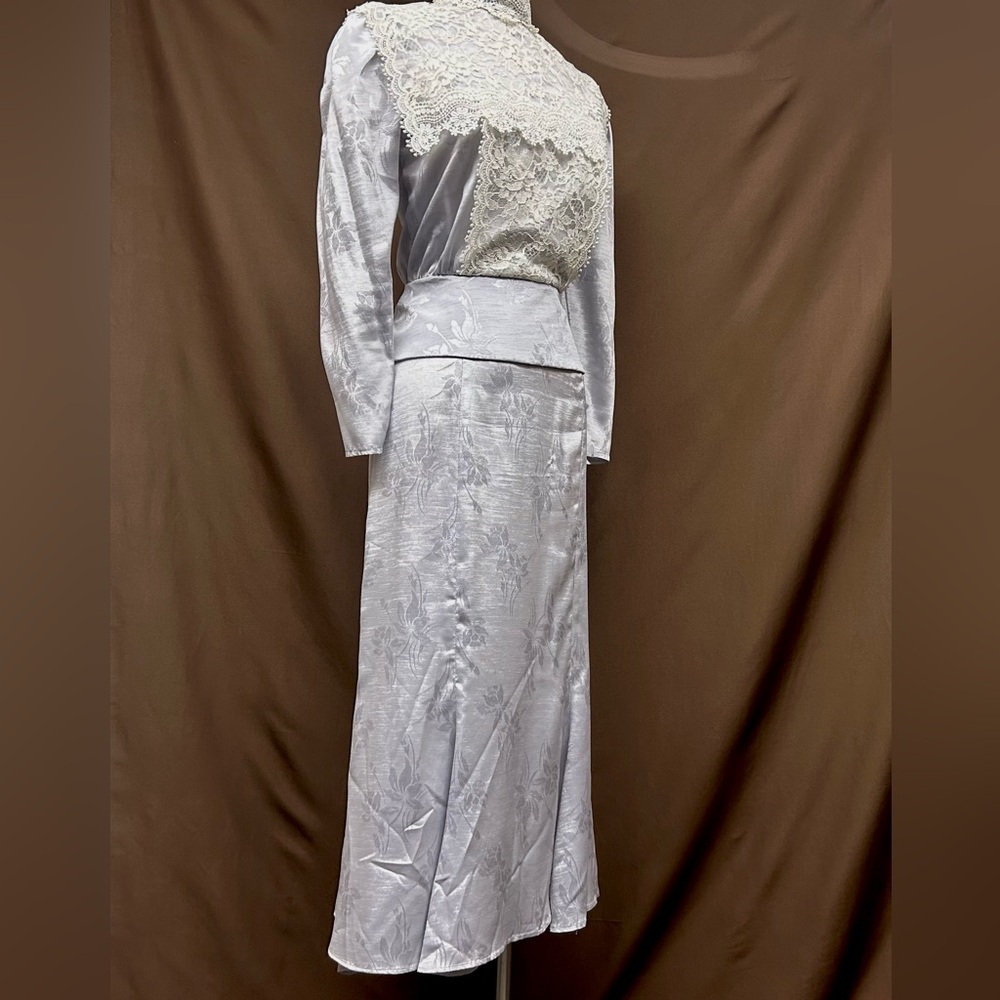 Maxi satin dress, Vintage Victorian style Gunne Sax